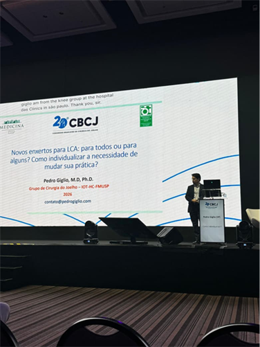 Registro da aula apresentada durante o Congresso Brasileiro de Cirurgia do Joelho (CBCJ) 2026.